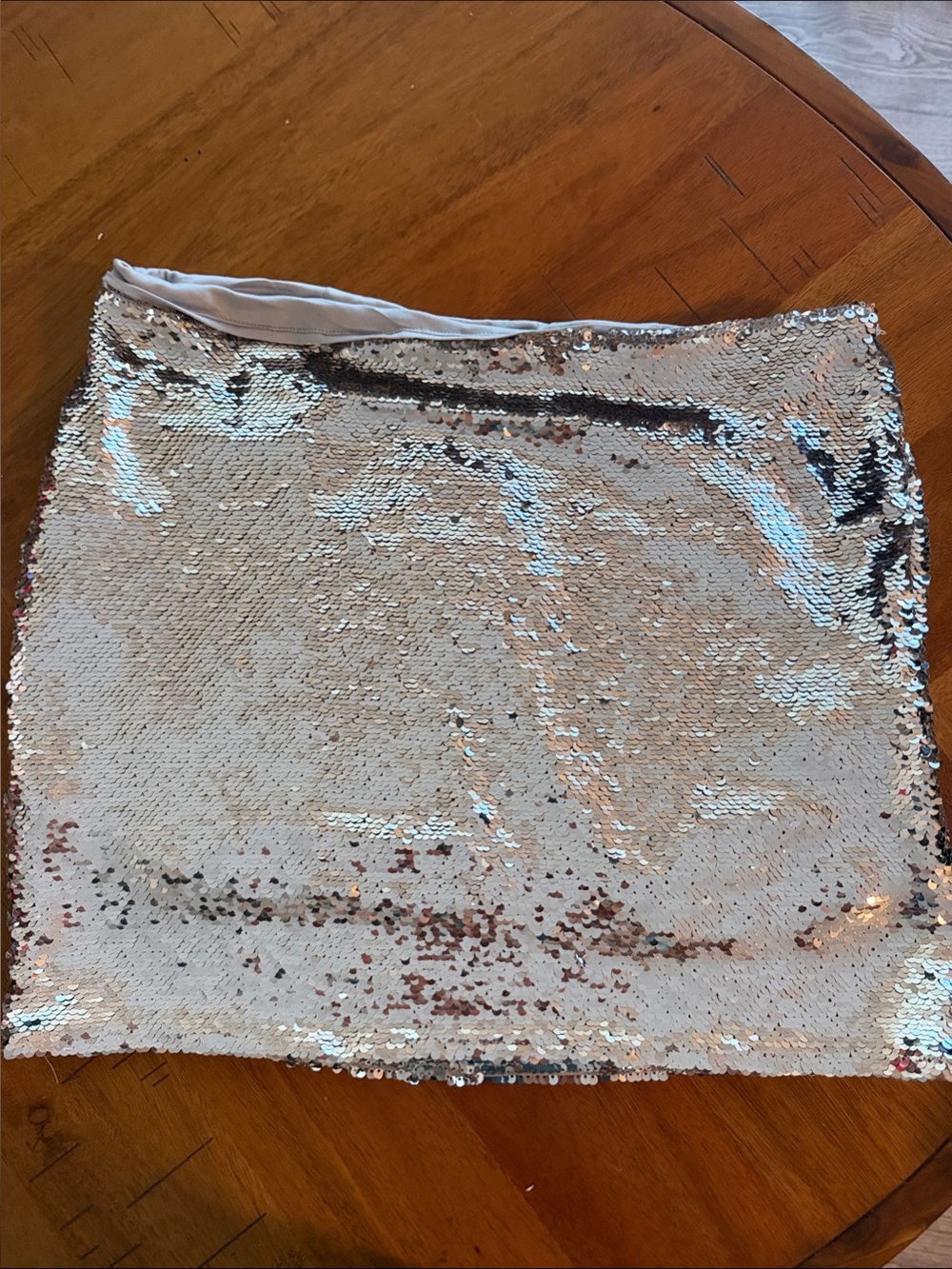 Mango Silver Sequin Mini Skirt